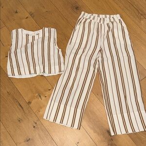 Bella Dahl Brown and White Striped set